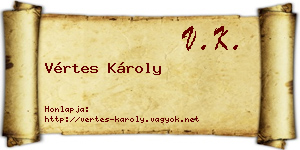 Vértes Károly névjegykártya