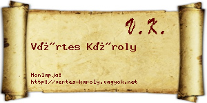 Vértes Károly névjegykártya