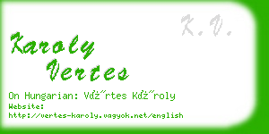 karoly vertes business card